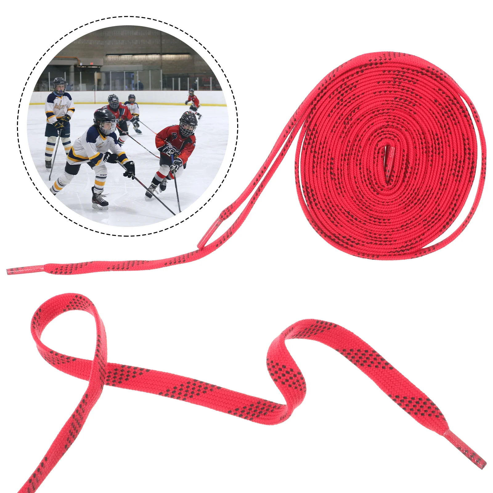 1pcs 1 Pair Ice Hockey Laces High-Strength Polyester Flat Shoelaces For Skates Sneakers Roller Skates Sports Shoe Replacement