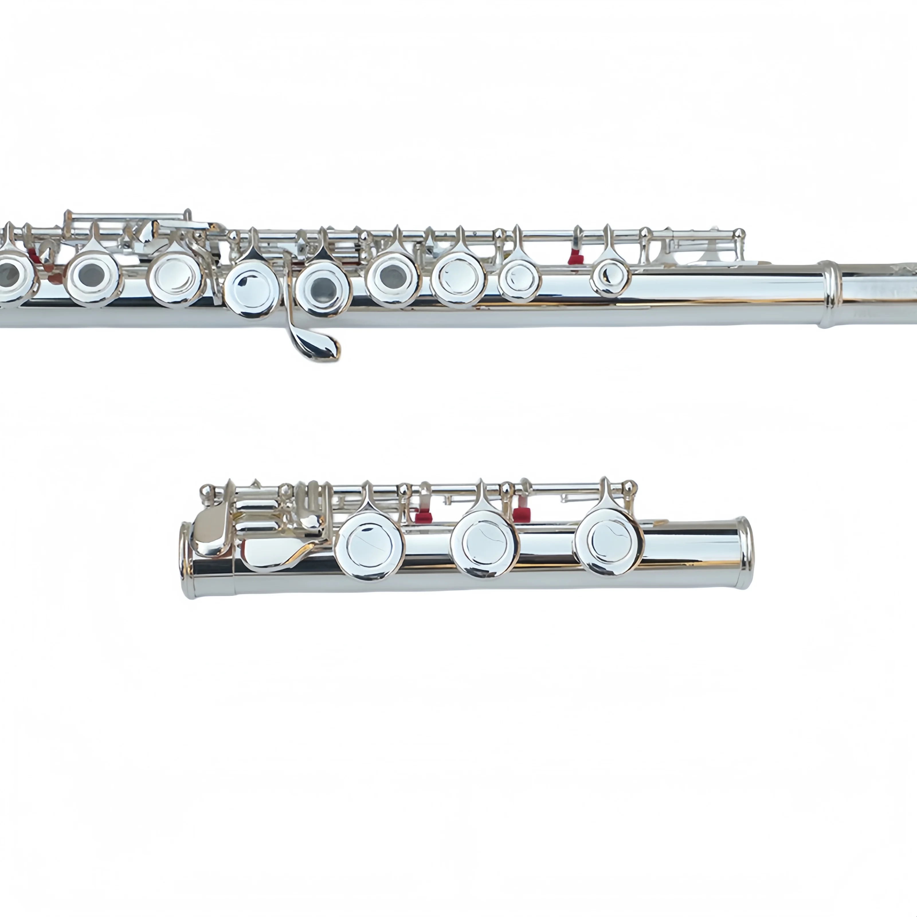 Flute C Key 17 Keys Silver Plated Cupronickel Body Dual Use Open & Closed Holes With E Mechanism Woodwind Instrument