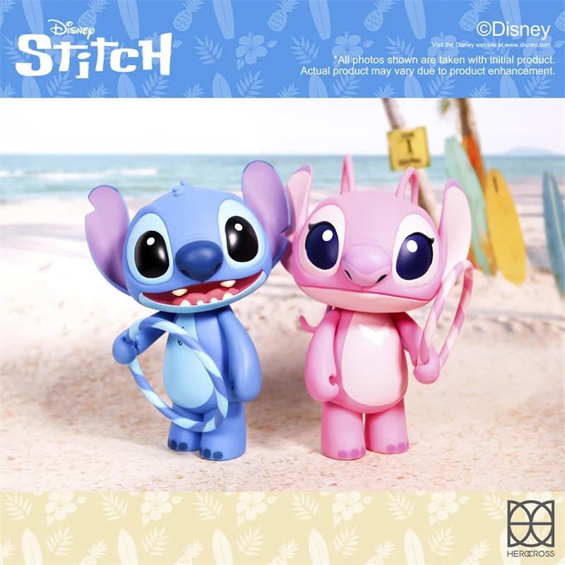 

Herocross Disney Stitch And Angel Couple Suit Kawaii Doll 16cm Figures Ornaments Children'creative Christmas Gifts