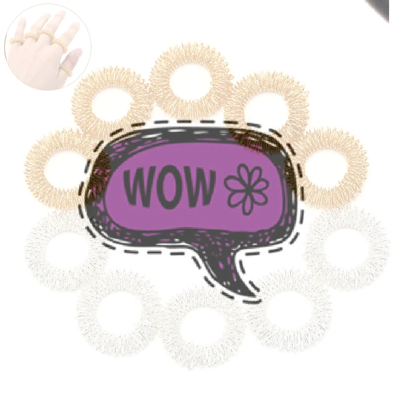 Acupressure Rings Spiky Sensory Finger Rings, Spiky Finger Ring Acupressure Ring Set Silent Stress Massager Finger Massage Tool
