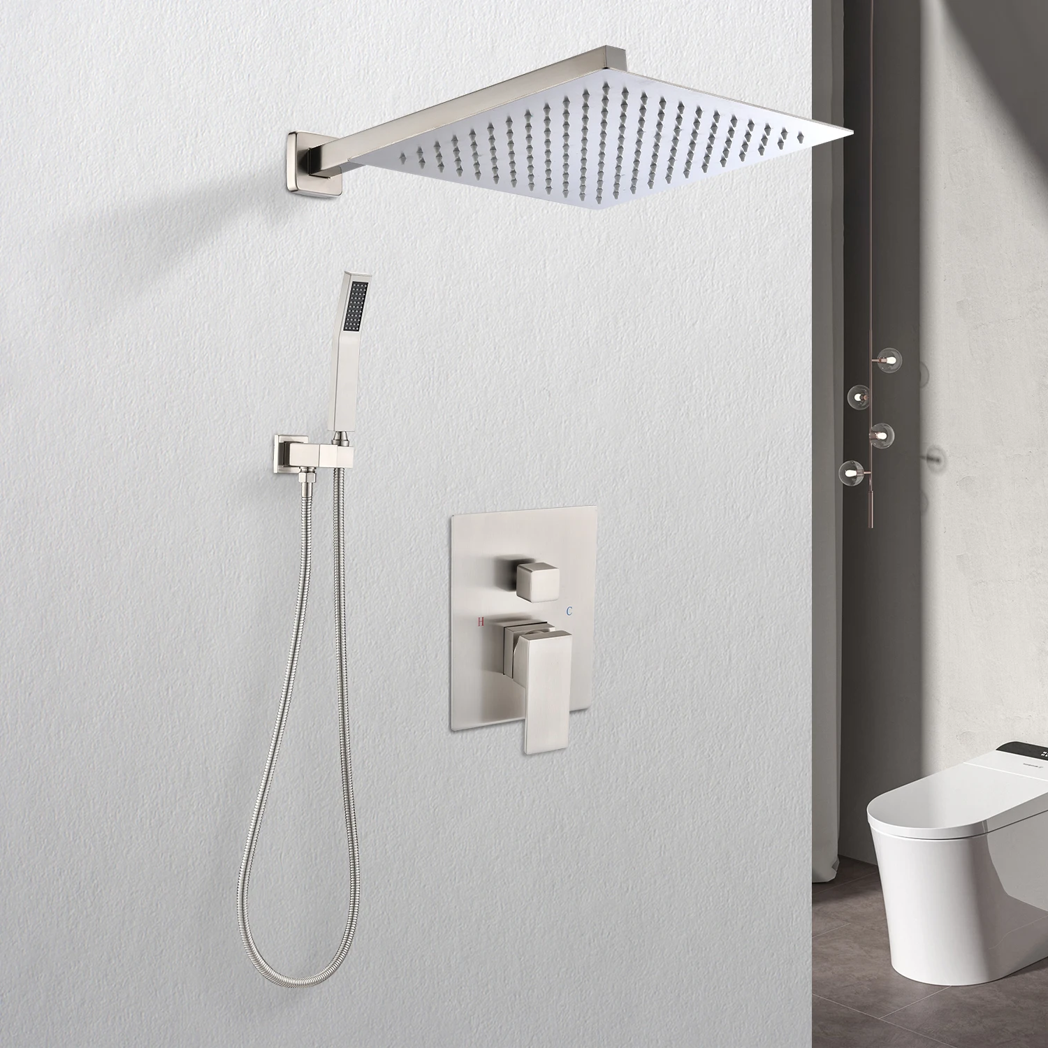 

12" Rain Shower Head Systems Wall Mounted Shower