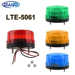 소형 스트로브 신호 경고등, LTE-5061 표시기 LED 램프 보안 경보 깜박이는 등, 소리 없음, 12V, 24V, 110V, 220V, 1 개