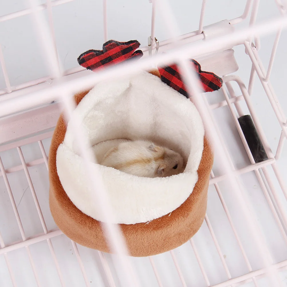 

1Pcs Small Pet Sleeping Nest Warm Hamster Sleep Bed Lightweight Cozy Wrap Design for Comfortable Rest Hamster Nest