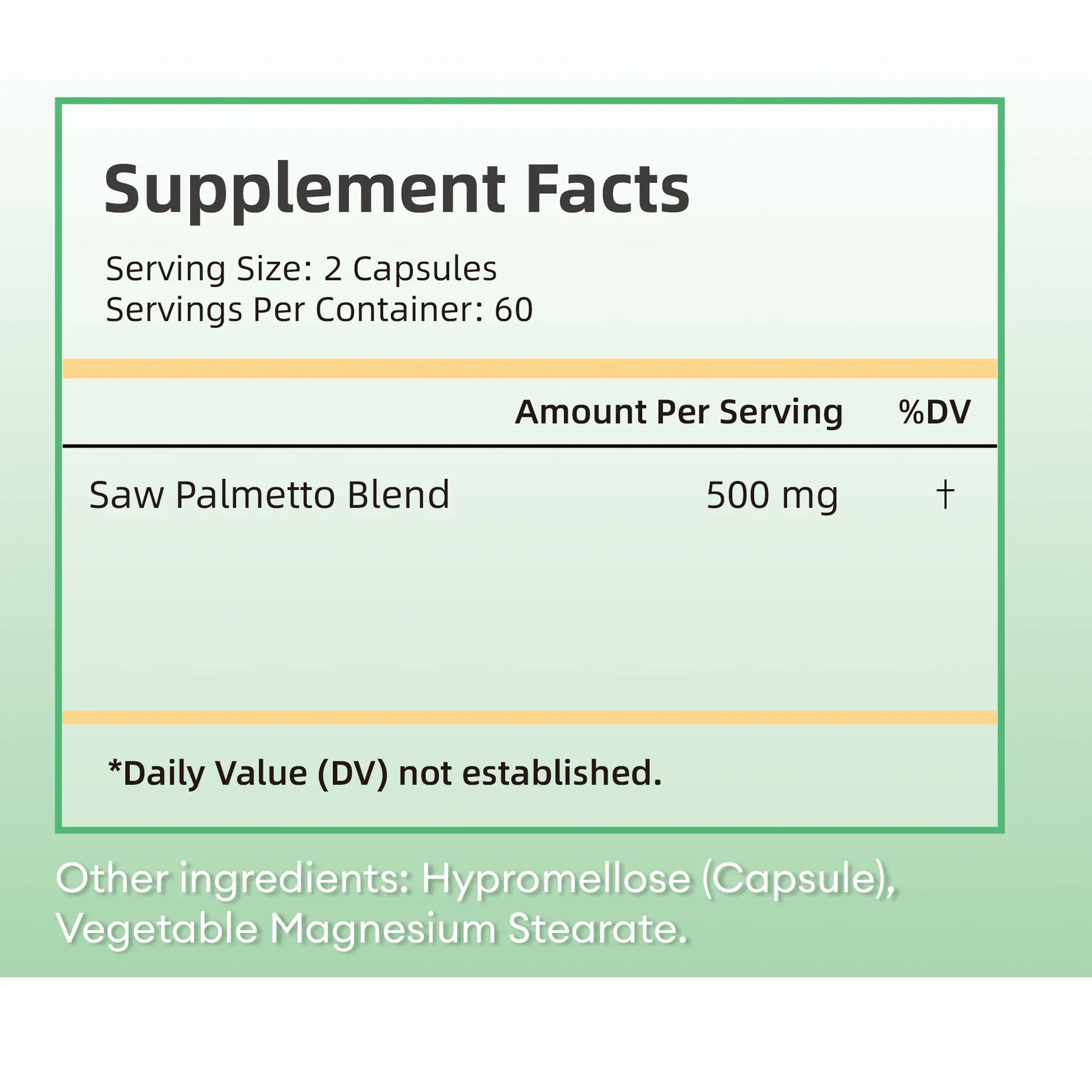 مكمل Saw Palmetto - يساعد على تقليل التبول المتكرر وصحة البروستاتا وصحة المسالك البولية ونمو الشعر - 120 كبسولة