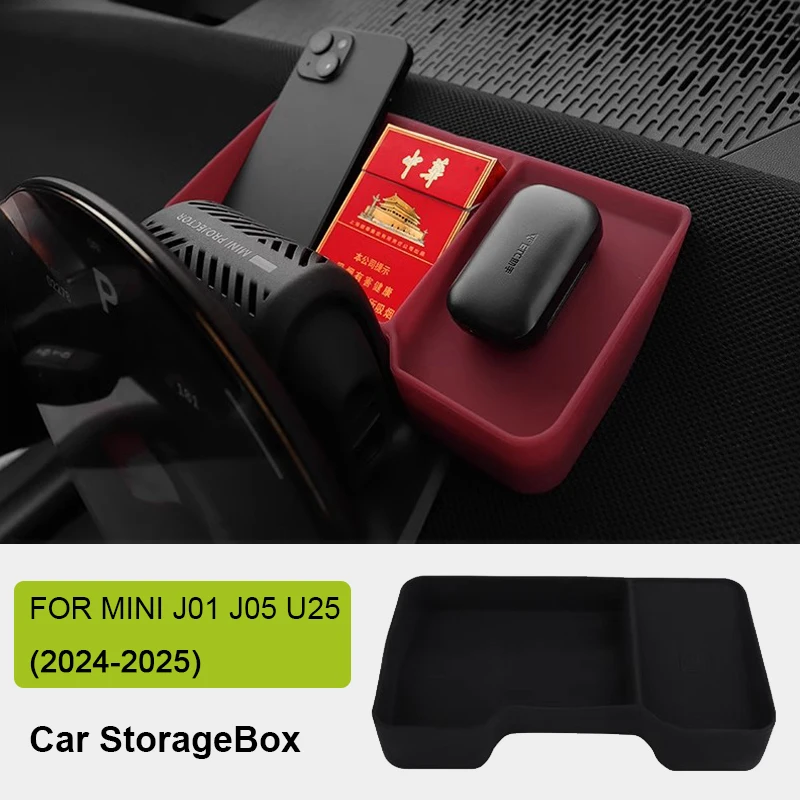 

For Mini Countryman U25 Cooper E SE J01 EV J05 Aceman Car Behind Screen Storage Box Dashboard Organizer Hidden Tissue Holder