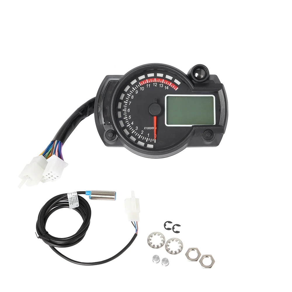 Motorcycle Digital Dashboard Instrument Panel LCD Speedometer MAX 299KM/H Odometer Tachometer Meter Counter