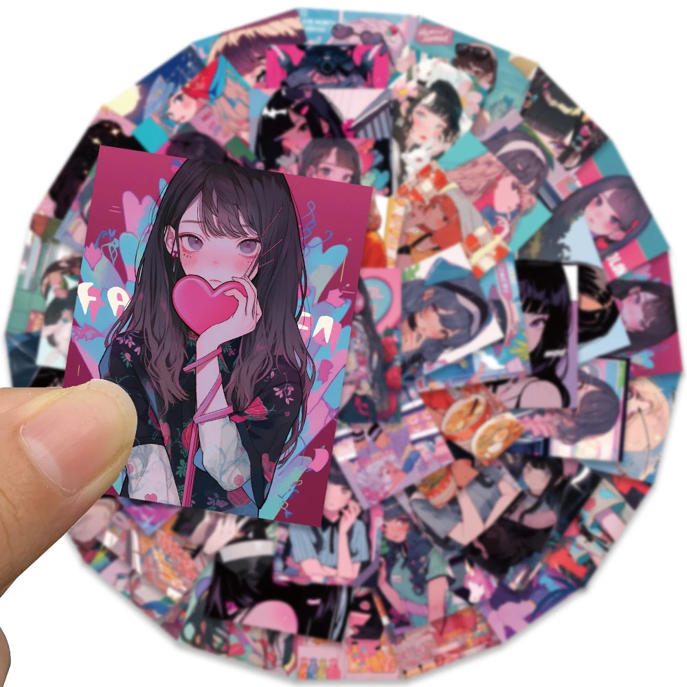 10/30/52pcs Anime Sweetheart Illustration Girl Stickers Otaku Welfare Decals DIY Scrapbook Phone Luggage Graffiti Sticker Toy