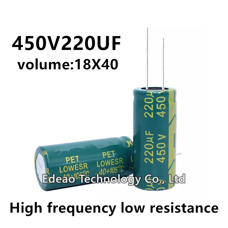 

2pcs/lot 450V 220UF 450V220UF 220UF450V volume: 18X40 18*40 mm High frequency low resistance aluminum electrolytic capacitor