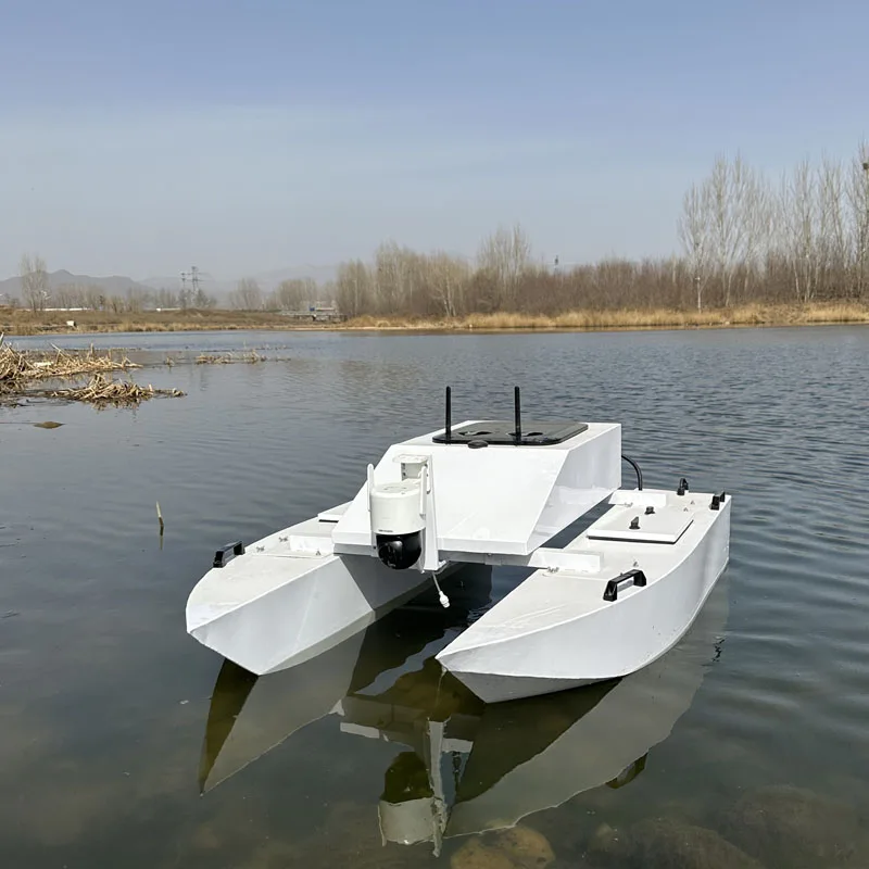 RC Catamaran Alloy Unmanned Boat Sampling Surveying Intelligent Boat Long-distance Remote Control Catamaran Finished Boat Model