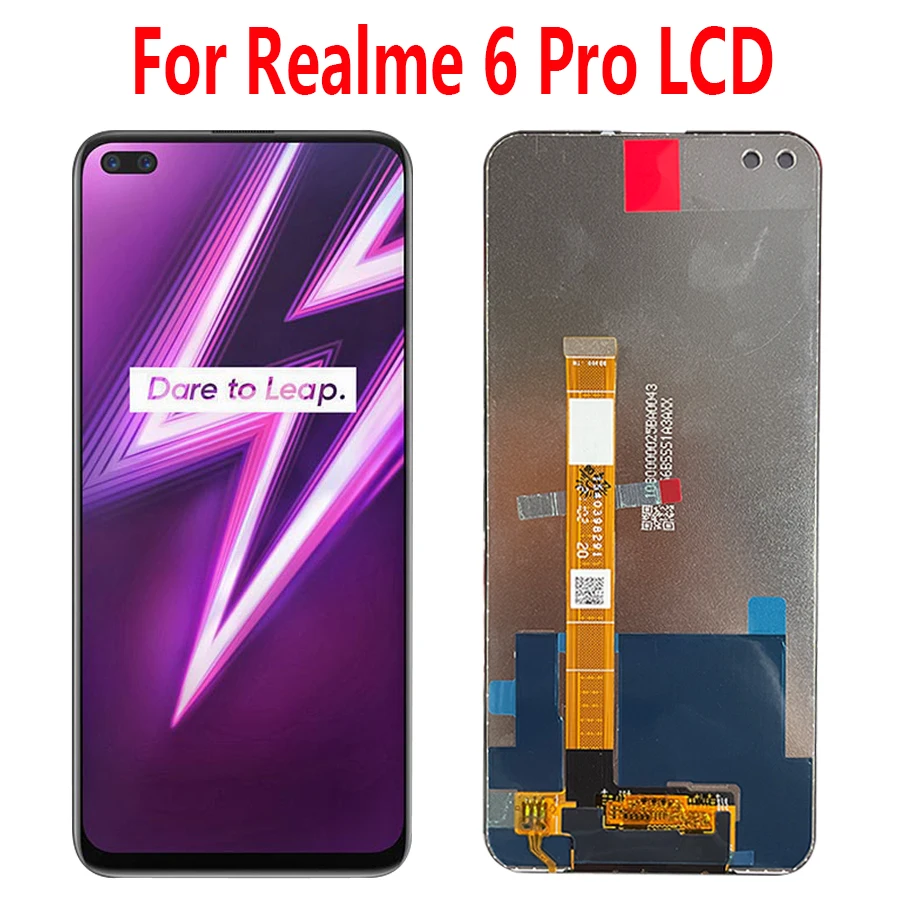 

6,6 ''оригинальный ЖК-экран для Realme 6 Pro, сенсорная панель, дигитайзер, запасные части для Realme 6 Pro, ЖК-дисплей RMX2061, RMX2063