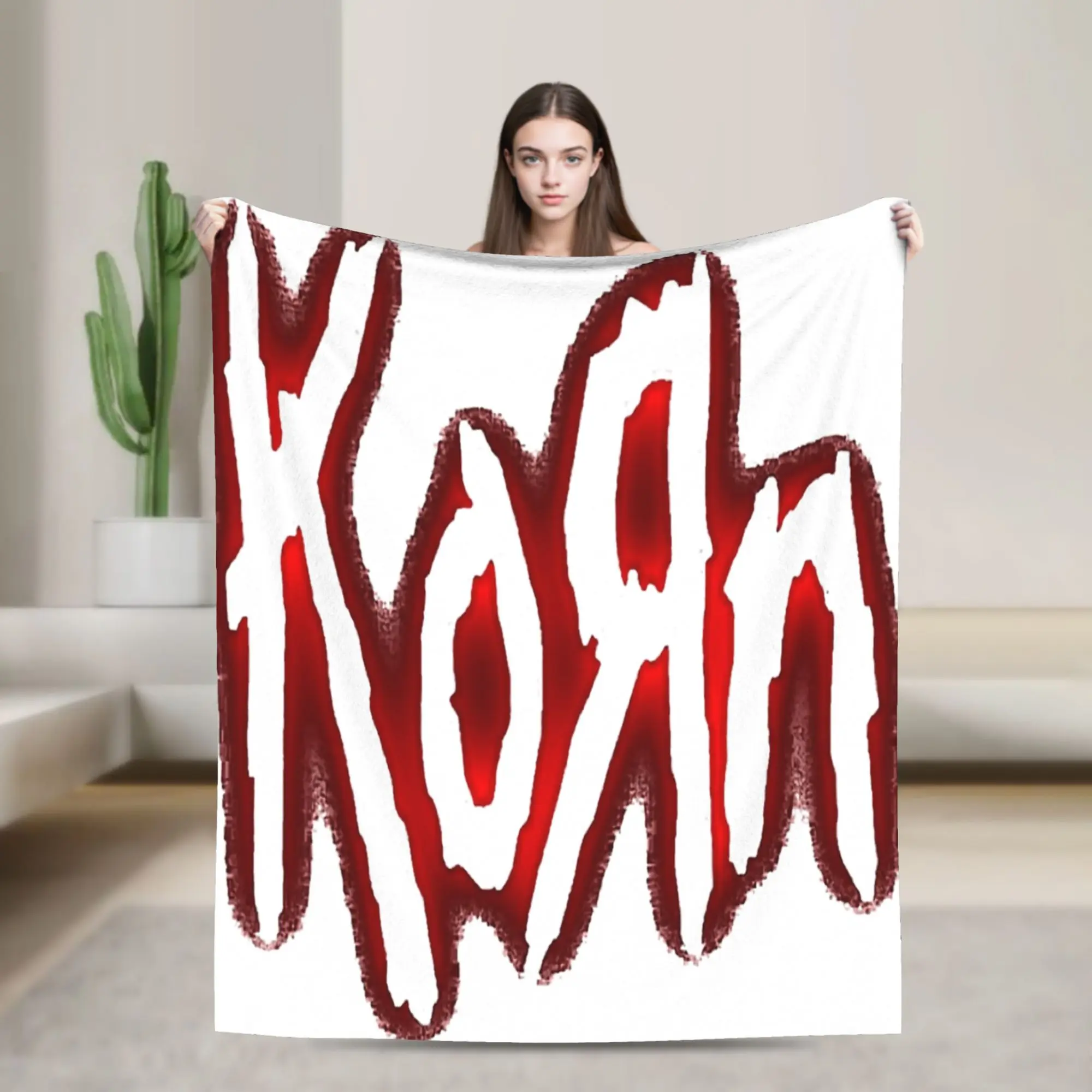 Korns  Rock Music Band Red Blood Blankets Velvet  Multifunction Lightweight Thin Throw Blankets for Bedding Travel Bedspreads