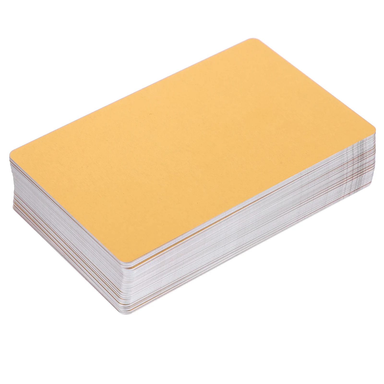 100 Pcs Cards Sublimation Business Aluminum Plate Metal Blanks Name Engraved Aluminium Golden