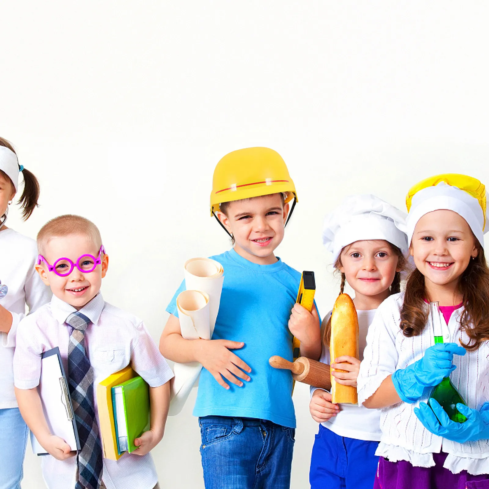 Children Construction Hat ABS Plastic Safe Smooth Edges Pretend Play Role Play Construction Worker Party