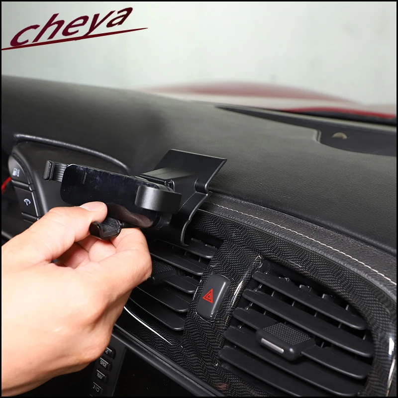 

ABS Central Control Air Conditioner Air Outlet Mobile Phone Stand 360° Rotating Fit for Chevrolet Corvette C6 ZR1 Z06 2005-2013