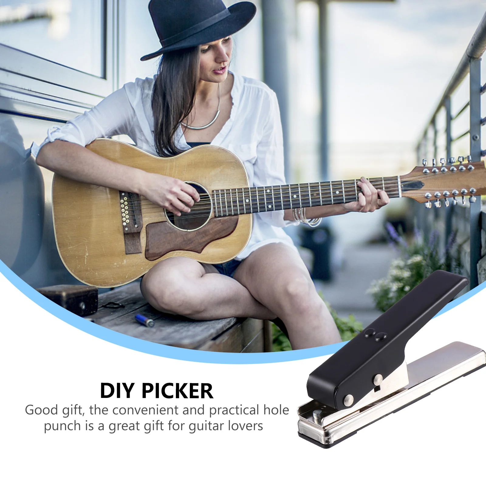 1pc DIY Picker Guitar Pick Hole Punch Iron Punch Guitar Pick Accessories DIY picks guitar pick making tools