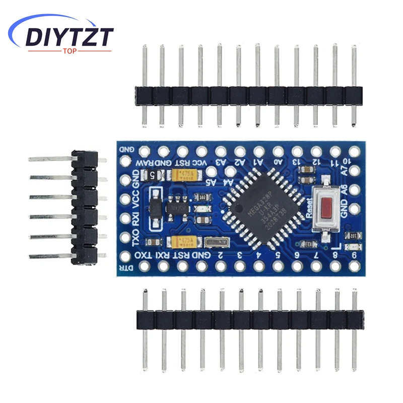 DIYTZT 1/5PCS Pro Mini 328 Mini 3,3 V/8M 5V/16M ATMEGA328 ATMEGA328P-AU 3,3 V/8MHz 5V/16MHZ para Arduino