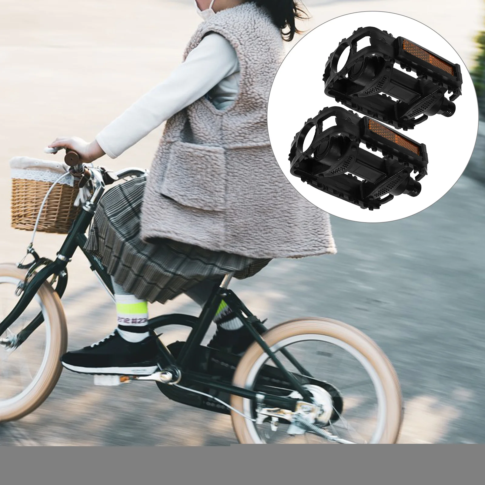 

Kids Bike Pedals Plastic Anti-skid Replacement Cycling Accessories for Child Mountain Bike Pedals Bicycle Pedal