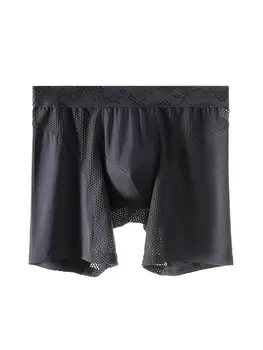 Extra Long Sports Underwear Men's Boxer Briefs Anti-Wear Leg Running Large Size Breathable Training Boxer Briefs 3