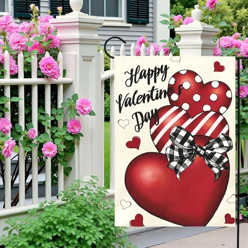 Valentines Day Garden Flag 12x18 Double Sided Happy Valentine’s Day Yard Banner IIX WZZ yyi