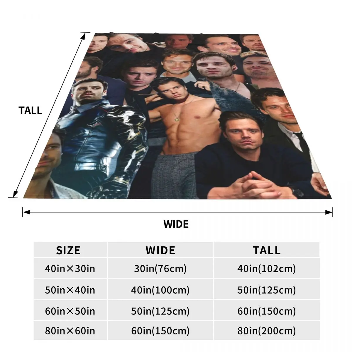 Warm Blanket Camping Sebastian Stan Photo Throw Blanket American Actor Bucky Barnes Flannel Bedspread Chair Funny Sofa Bed Cover