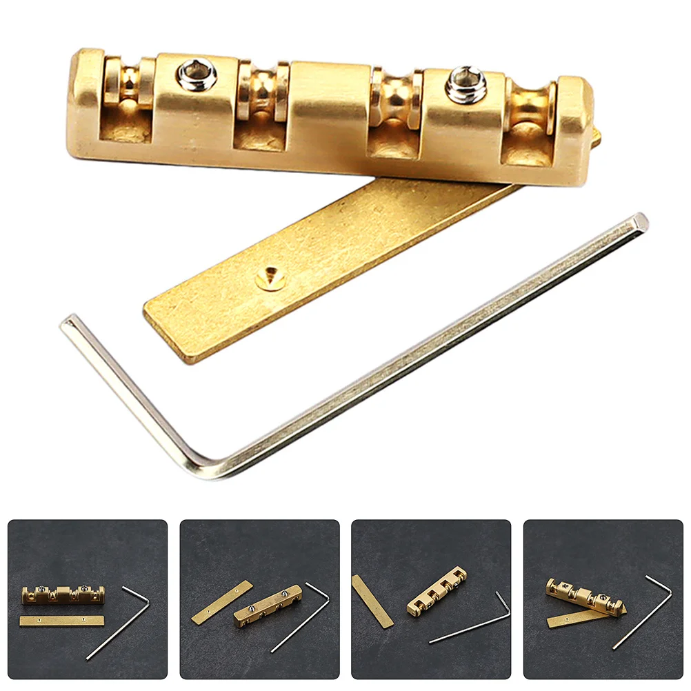 

1 set 1 Set Of Metal String Nut For Guitar Parts Replacement, Wear Resistant Hard Smooth Surface, Adjustable Stringed Instrument