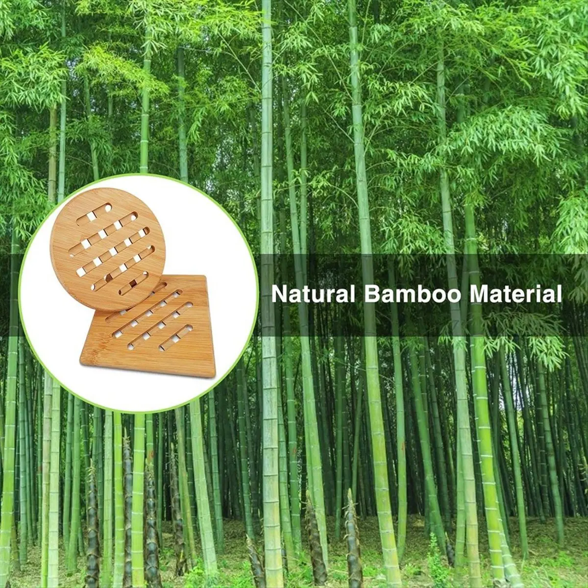 2026 + Bamboo Pot Coasters,Heat- Bamboo Place Mats, Square and Round Pot Coasters Made of Wood, for,Bowl,Pots,Plates