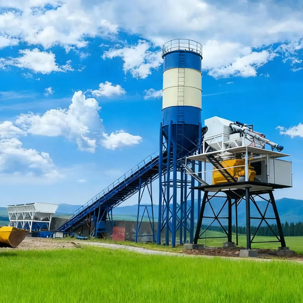 Concrete Plant With Aggregate Batcher 30-120m³/h Output Easy Installation Mixing Plant