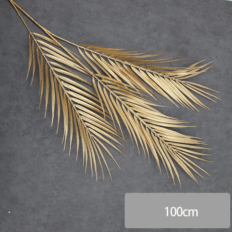 Simulated Gold Leaves Eucalyptus Fan Leaves Ginkgo Leaves Home Flower Arrangement Home Decoration Indoor Artificial Flowers