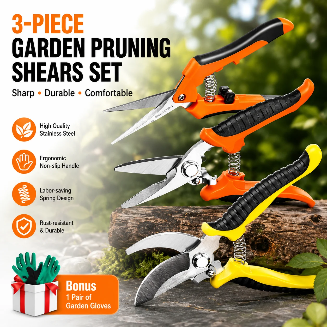 Multifunctional  Stainless Steel Gardening Shears for Labor-Saving Fruit Tree Flowers Tree Pruning Scissors Pruning Tools Shears