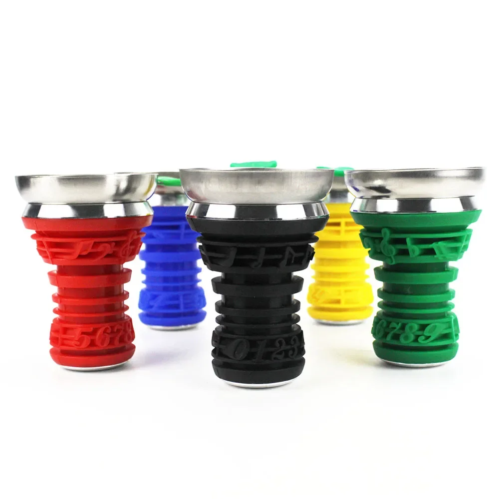 

Арабская чаша для кальяна, силиконовая музыкальная нота, чаша для кальяна, табака с держателем из нержавеющей древесины, аксессуары для наргил, шиша чича