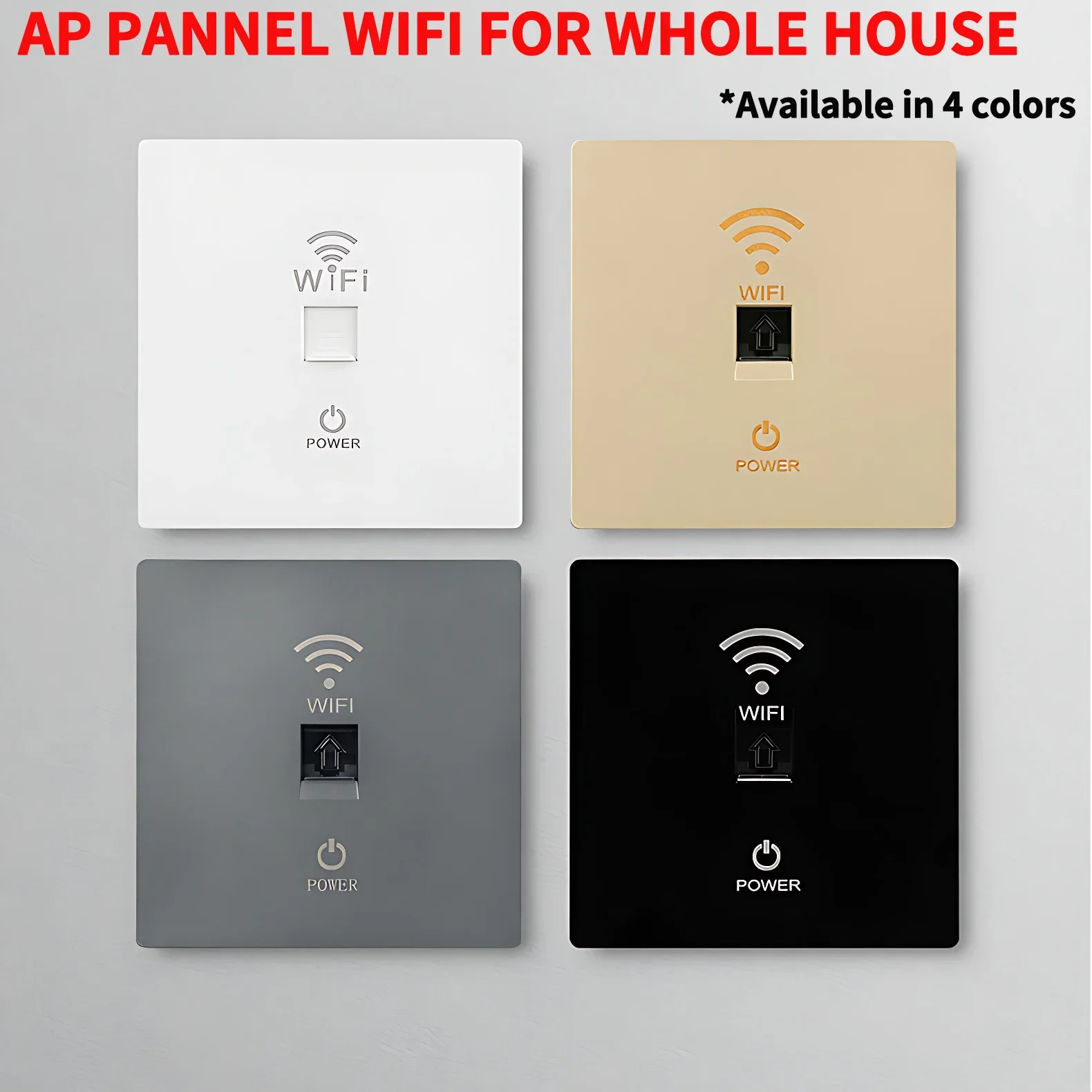 

All-in-One In-Wall WiFi Panel - 1000Mbps Router/Repeater 110V-220V for Hidden Home Theater/Office Wiring​