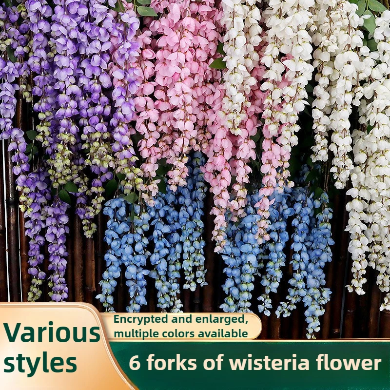 

6 branches of Astragalus simulated wisteria flowers wedding wedding ceiling flowers hotel lobby wall hanging decorate