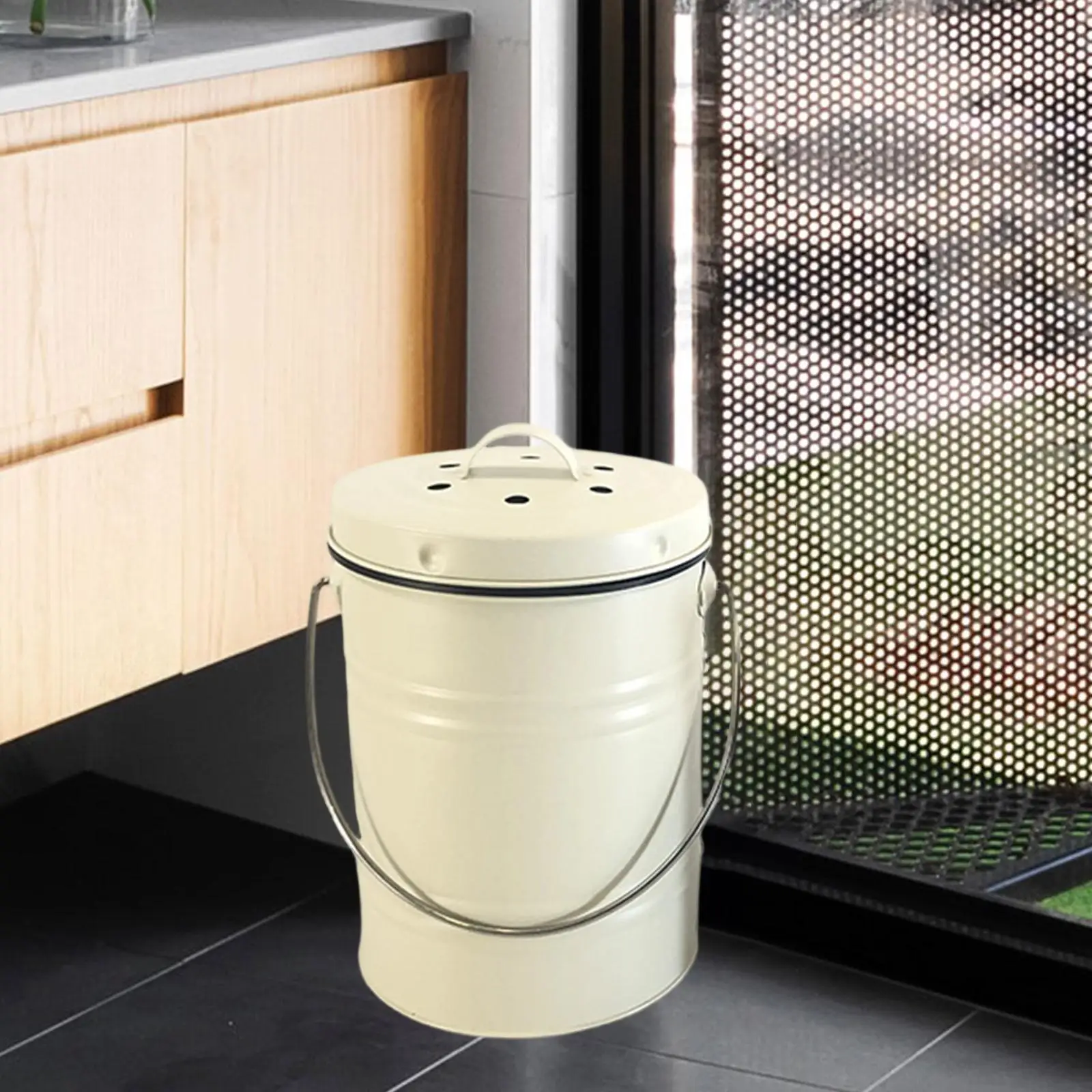 Kitchen Compost Bin Food Waste Bin Portable Food Waste Compost Bucket Fermentation Tank for Household Orchard Outdoor Kitchen
