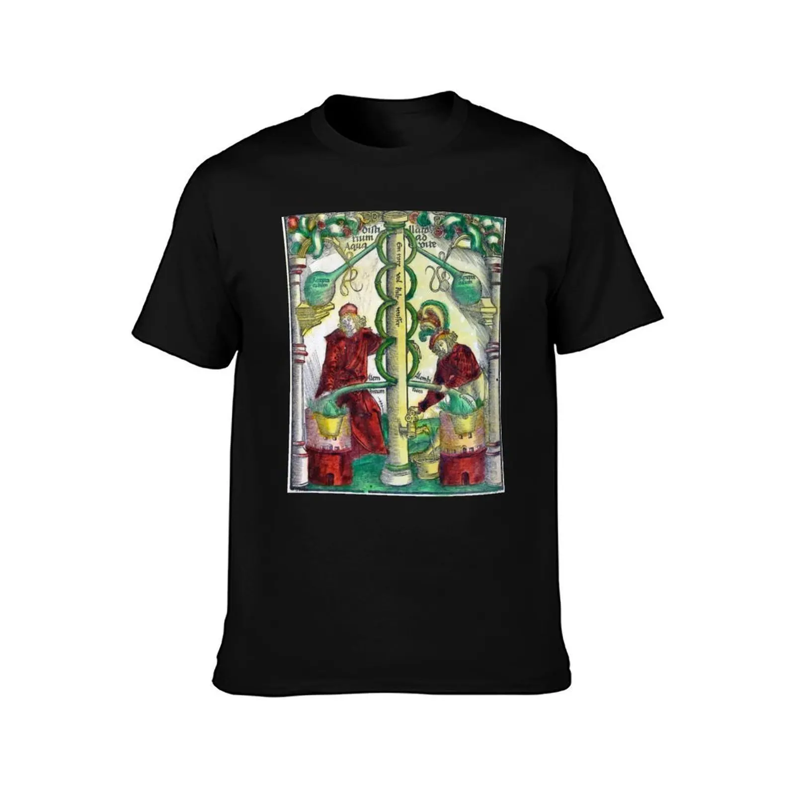 Art of Distillation T-Shirt, Summer Casual Cotton Tee, Oversized Streetwear Tops, Vintage Graphic Print, Loose Fit Short Sleeve