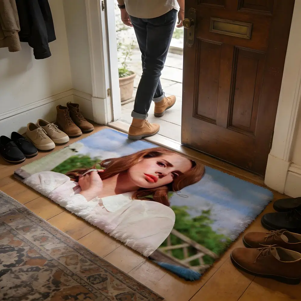 Alfombra absorbente de franela suave Singer LLana DDel Rey, alfombra antideslizante para el hogar, dormitorio y baño