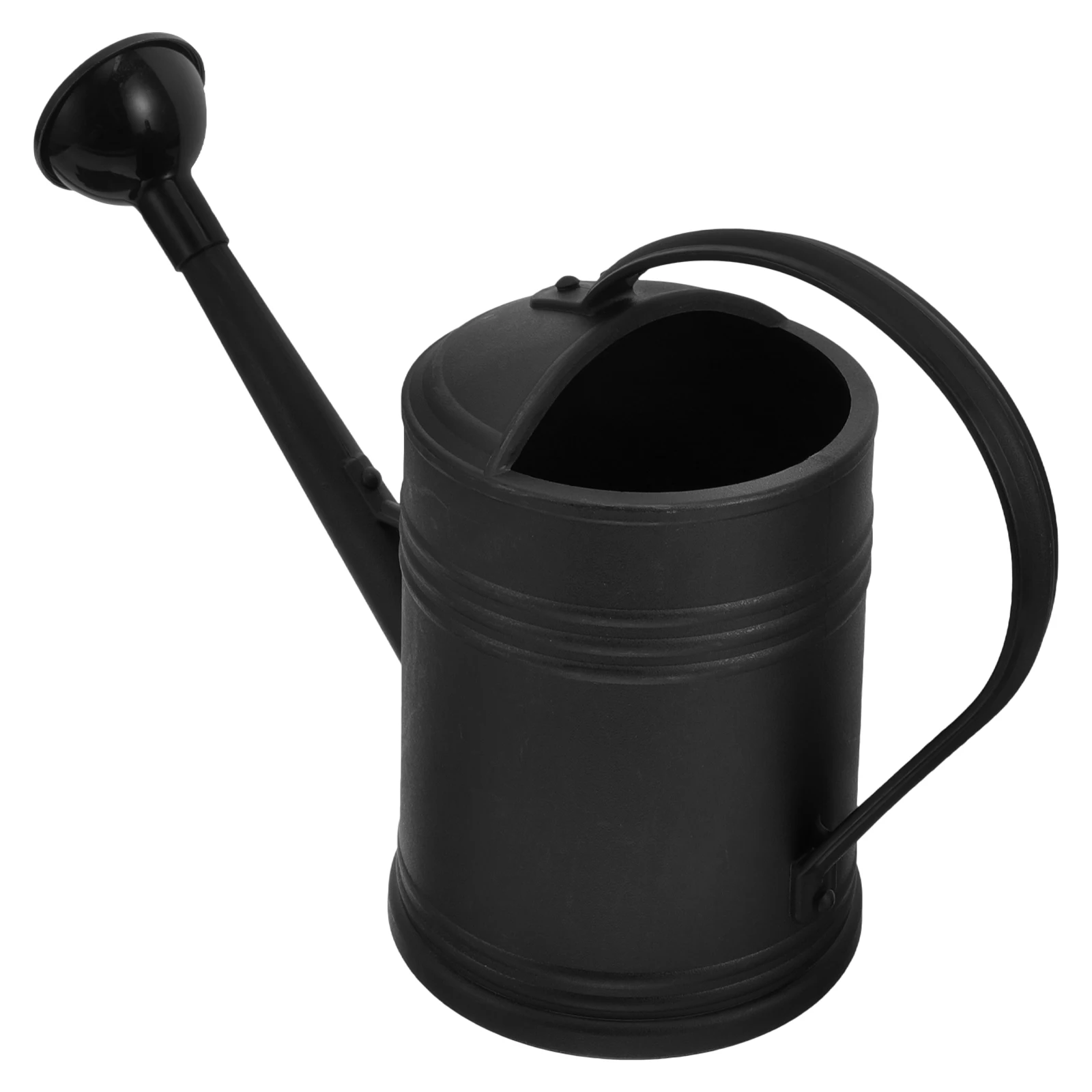 

Plastic Watering Can with Long Spout for Gardening Plants Home Use Durable Reliable Large Capacity Black Color