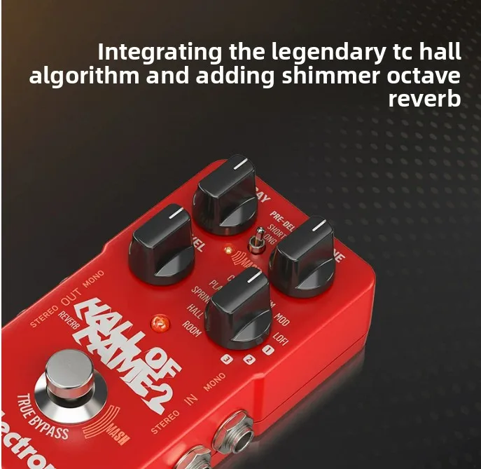 Hall of Fame 2 Reverb Guitar Pedal Electric Guitar Effects MASH Stereo Output