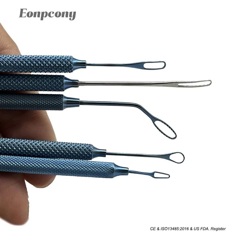 Kansas Lens Loop Nucleus Dividers Titanium Hook with Loops Ophthalmic Surgical Instrument Tools