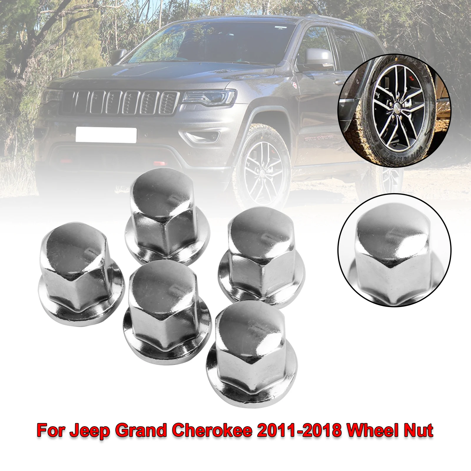 5PCS Lug Nuts Fit for Ram 1500 Fit for Jeep Grand Cherokee Wrangler 2012-2018 14x1.5 06509422AA 6509422AA