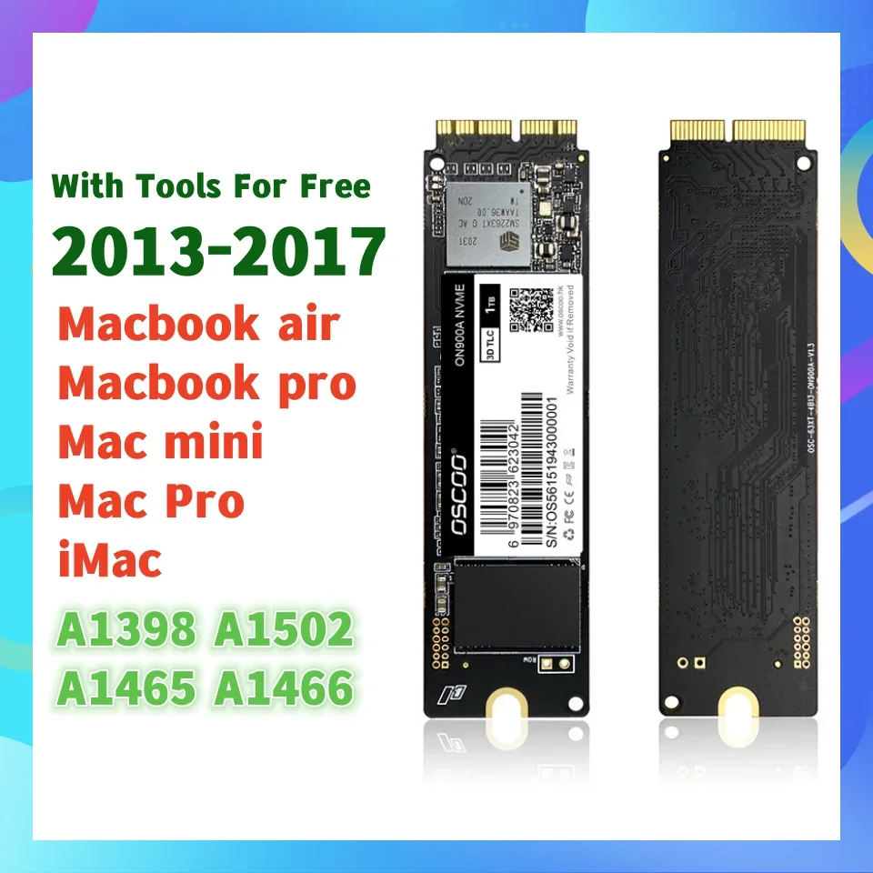 OSCOO Ssd Nvme M2 for MacbookAir A1369 A1465 A1466 A1502 A1398 A1347 A1481 A1418 A1419 Internal Solid State Drive 2tb 1tb 512gb