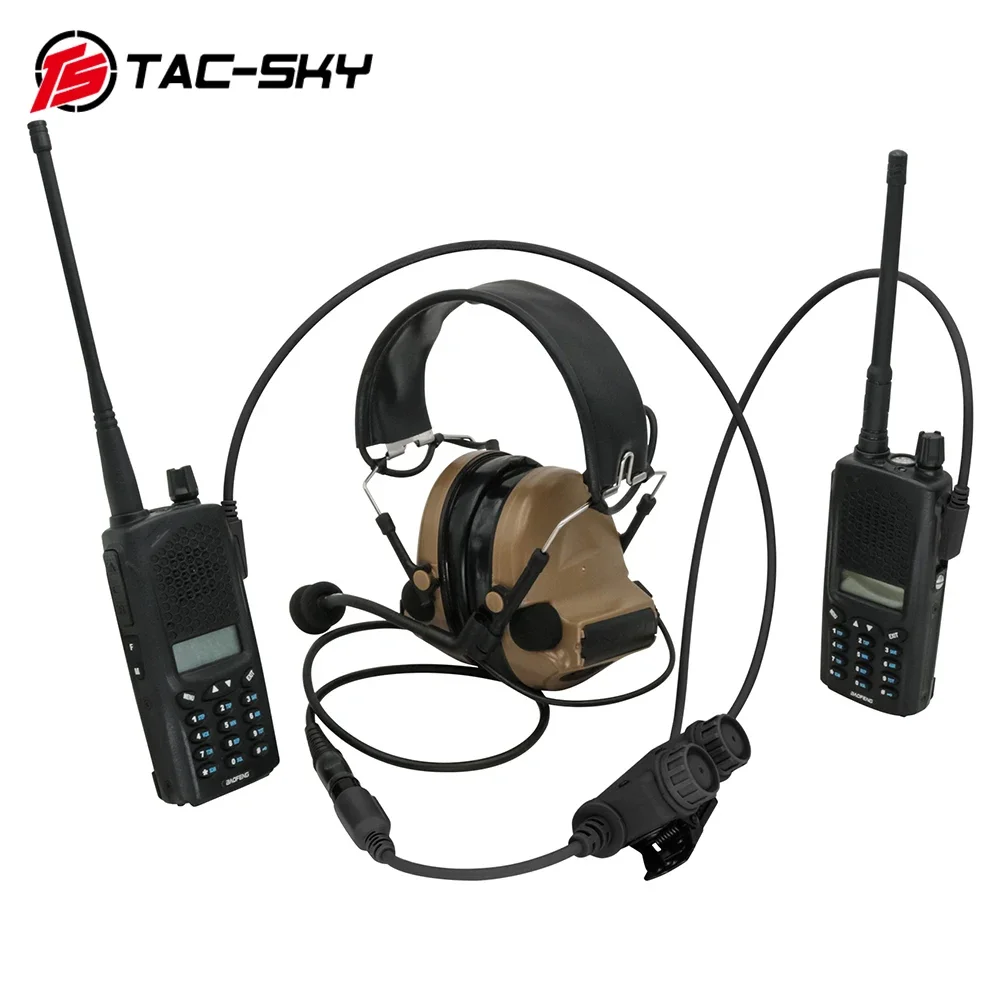 TS TAC-SKY Dual Communication RAC Tactical Military PTT Adapter Compatible with Comtac Sordin Military Version Headset