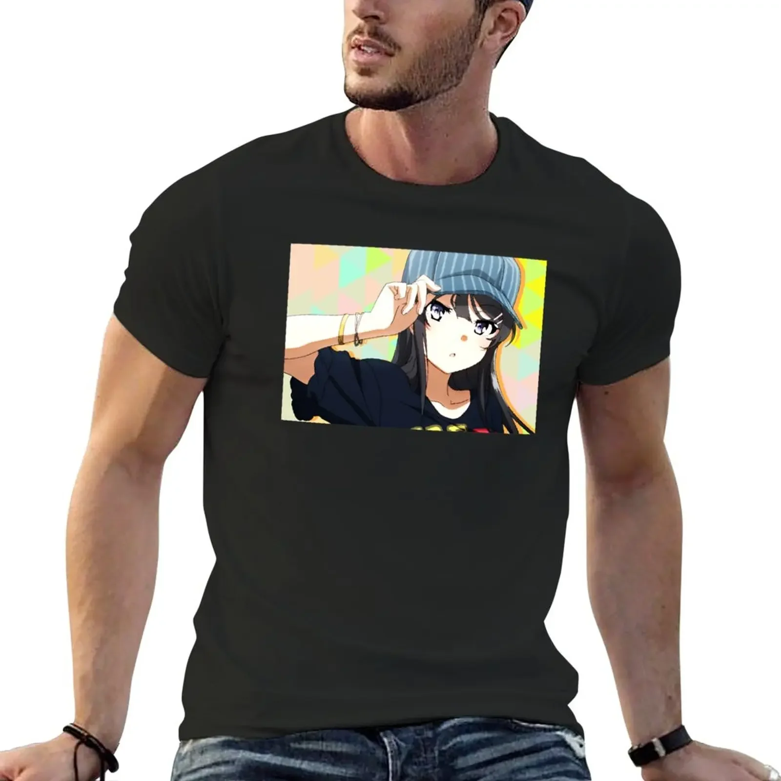 Anime Retro Casual Hat Girl T-Shirt oversizeds tees boys animal print men t shirts