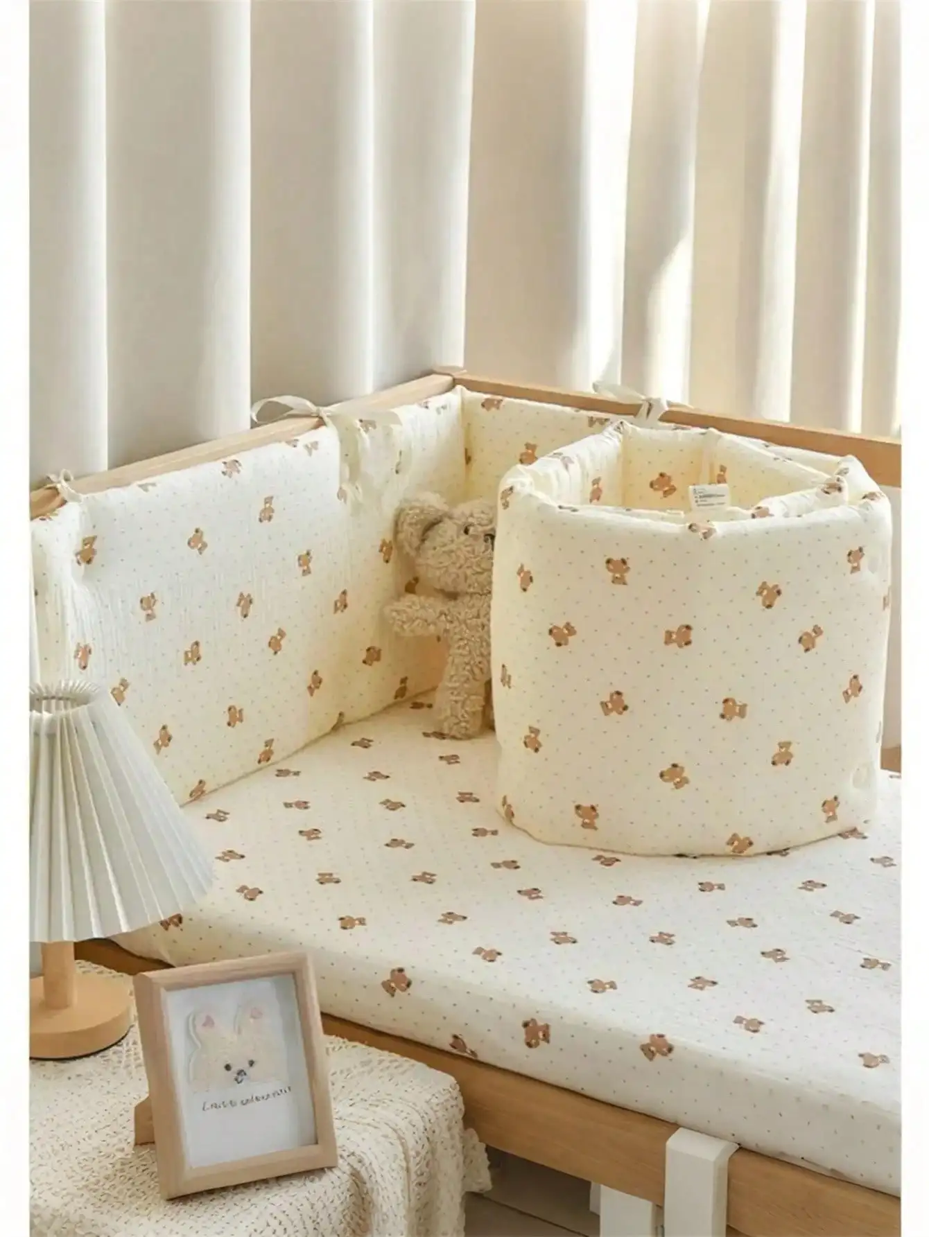 65 سنتيمتر 120 سنتيمتر 200 سنتيمتر سرير السكك الحديدية مجموعة غطاء سرير بيبي بطانة الوفير سرير المهد حامي الوليد الطفل هدية الفراش ديكورا #3