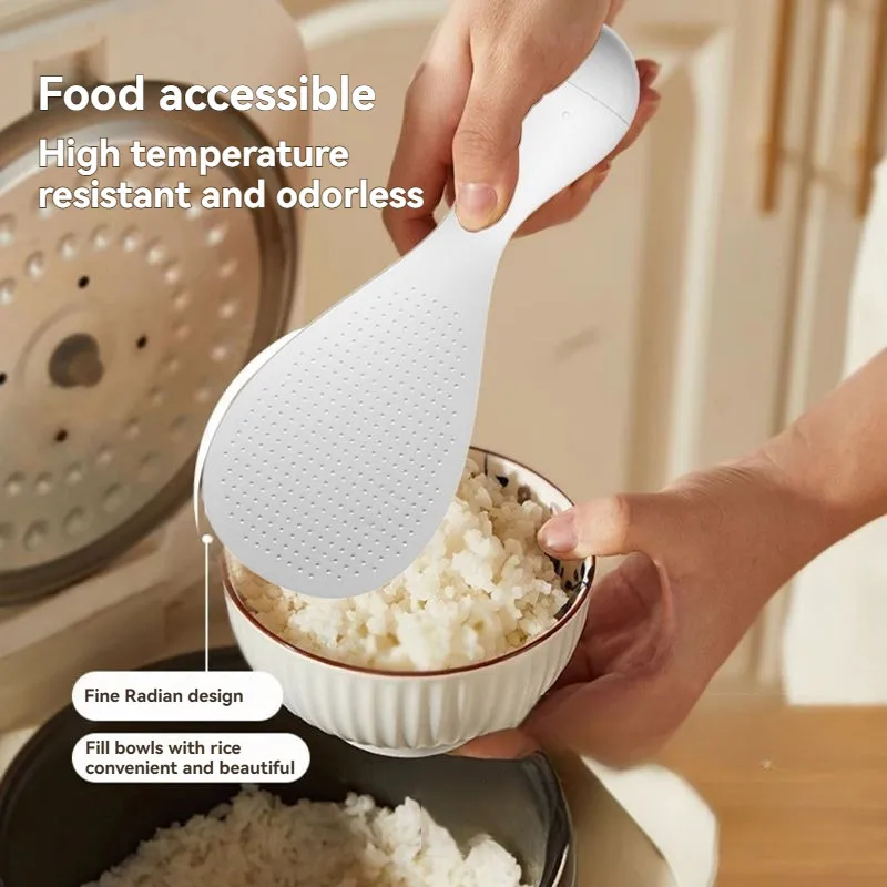 Food Grade Silicone Tumbler Rice Spoon, Non Stick Standing Rice Spoon Scooper Spatula, Home Kitchen Heat Resistant Rice Cooker