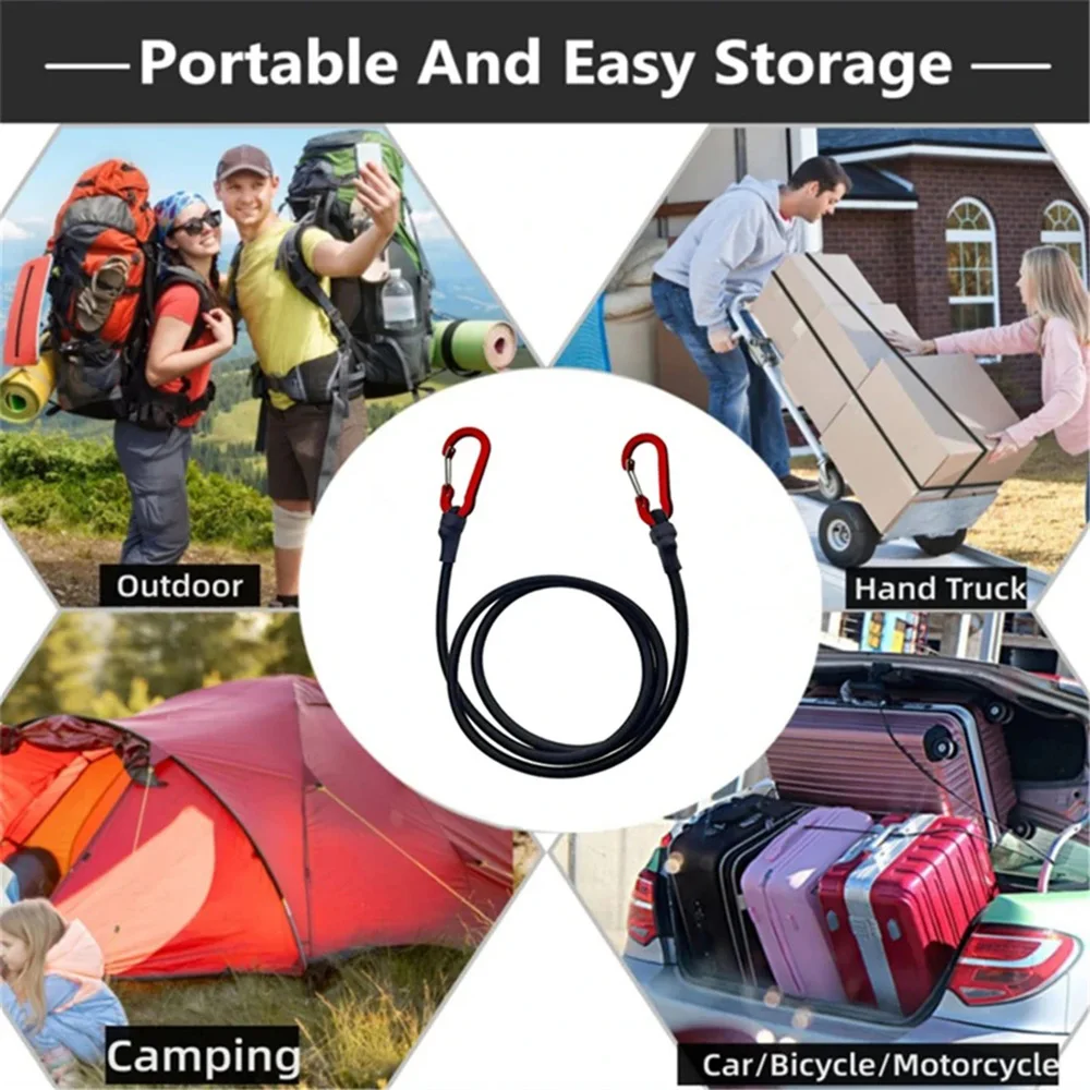 

Heavy Duty Bungee Cord Elastic Clamping Pules Straps with Carabiners for Kayak Cycling Camping Luggage Packing Outdoor Gear
