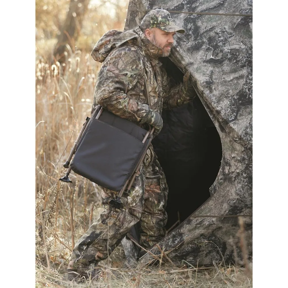 Huntrite 360 Swivel Hunting Blind Chair, 300 Pound Capacity, Folding, Lightweight, Portable, Padded Cushion Hunting Seat