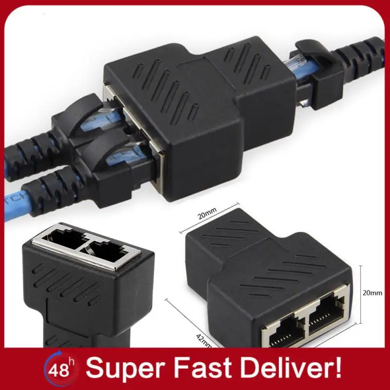 1 To 2 Ways Rj45 Female Splitter Connector Lan Rg Rj 45 Cat6 Cat5e Cat5 Stp Shielded Ethernet Network Cable Adapter