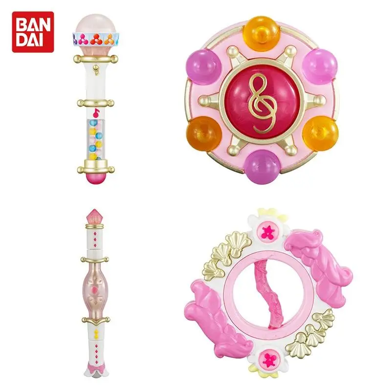 4Pcs/set Original Bandai Cute Cartoon Gashapon Ojamajo Doremi Transformer 3 Magic Wand Props Model Toys Gift for Birthday