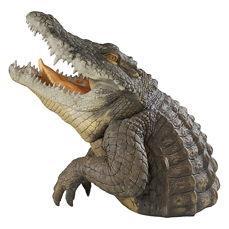 1 PCS Crocodile Head Courtyard Pond Floating Animal Ornaments Park Pool Simulation Ornaments Crocodile Ornaments