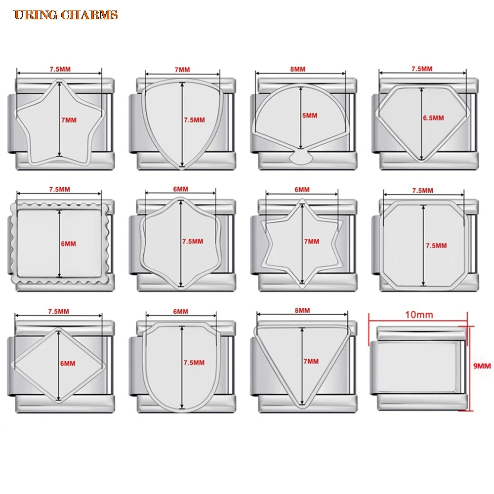 أشكال مختلفة صورة شخصية بالجملة صورة مخصصة رابط سحر إيطالي صالح 9 مللي متر سوار من الفولاذ المقاوم للصدأ مجوهرات ذاتية الصنع